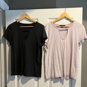 Sanctuary Women's Grey and Light Pink Short Sleeve Tees